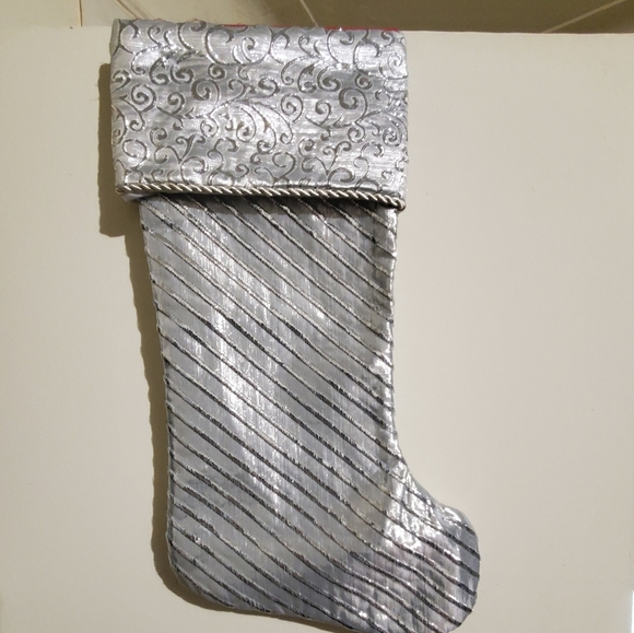 Silver Stripes Stocking - Picture 2 of 2